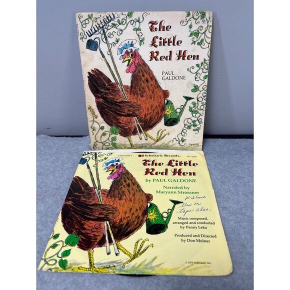 The Little Red Hen Book & Vinyl Record by Paul Galdone 1973 Scholastic Records N - Picture 1 of 5